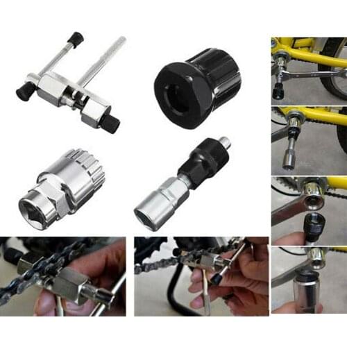 4 in 1 Bicycle Repair Tools Kit Bottom Bracket Removal Tool Bike Tools Chain Breaker Crank Extractor Tools Multifuncyional Tool