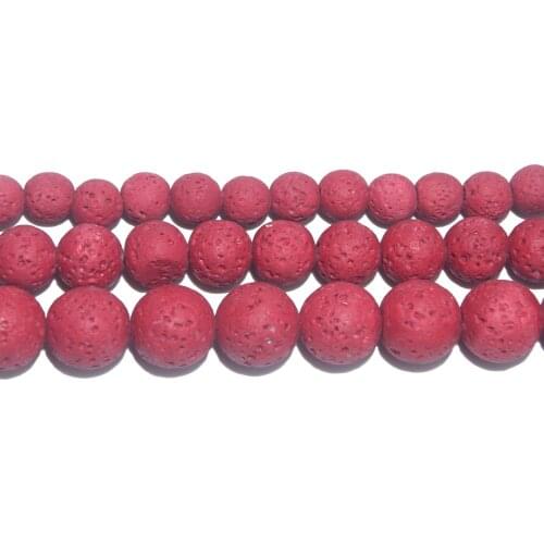 Wholesale Natural Stone Red Rock Lava Round Loose Beads 6 8 10 MM Pick Size For Jewelry Making Charm DIY Bracelet Necklace