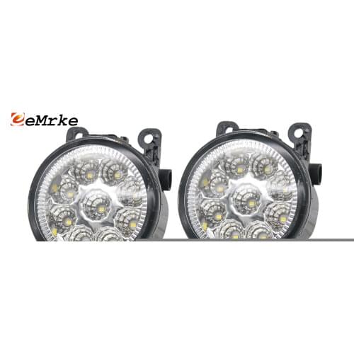 2PCS Car Styling 9-Pieces LED Fog Light Lamp for Peugeot 207 2006 2007 2008 2009 H11 12V Halogen Fog Lights DRL