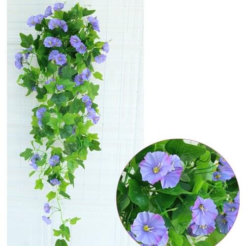 Hanging Artificial Silk Morning Glory Imitation Flower Vine Wedding Darden Decor Fake Plant Vibrantly Color