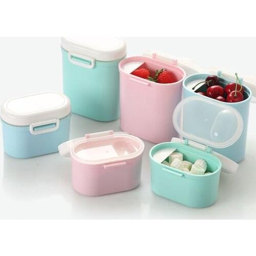 Portable Baby Food Storage Infant Feeding Milk Powder Bottle Container Big Grid Essential Cereal Cartoon Boxes Practical Box