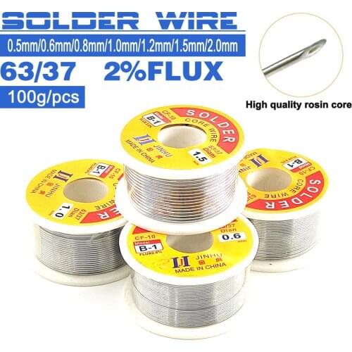 100g Tin Welding Wire Melt Rosin Core Solder Wire 63/37 Flux 2% 0.5/0.6/0.8/1.0/1.2/1.5/2.0mm Soldering Iron Tin For Electrical
