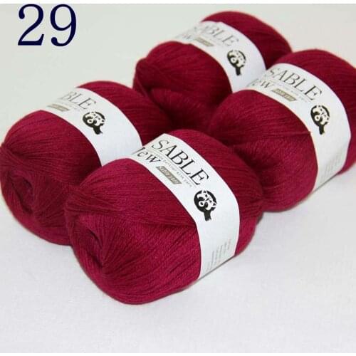 Sale Super Soft 4X50g Pure Sable Cashmere Wrap Shawls Hand Knit Wool Crochet 243-29 Berry