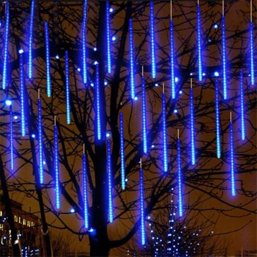 Christmas Garland String Light Meteor Shower Rain Light 50CM 8 Tube Outdoors Snow Falling Light for Xmas Tree Wedding Party
