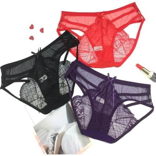 Sexy Lingerie Transparent Panties Womens Essentials Stretch Bikini Panty Lace Trim 4 Colors Sexy Underwear Women Micro String