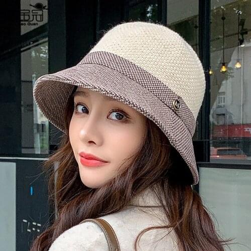 Fisherman Hat Women Autumn and Winter Basin Hat Fashion All-match Hat Ladies Warm Windproof Cap