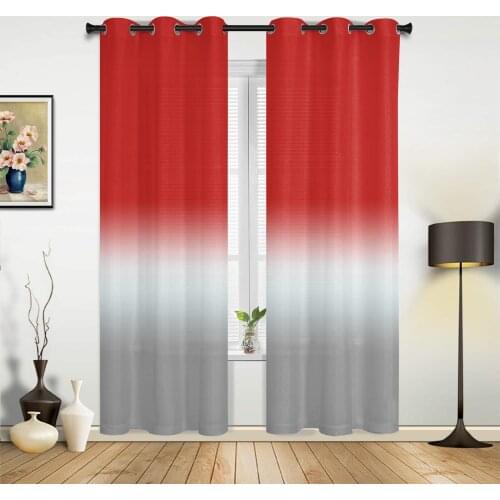 Red White Gradient Window Curtains for Living Room Kitchen Bedroom Drapes Kids Room Home Decor Curtain