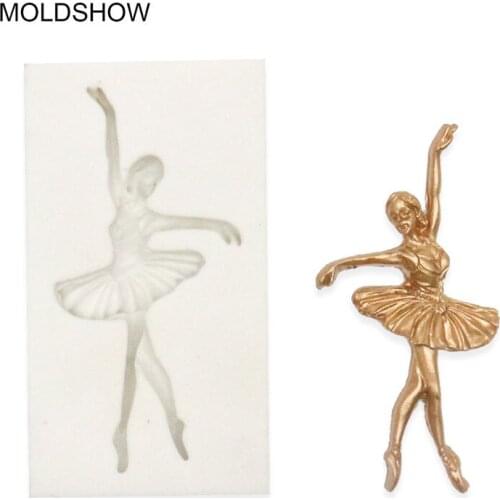 Ballerina Girl Dancer Music Silicone Mold Cake Decorating Tools DIY Handmade Soap Chocolate Fondant Baking Gumpaste Clay Mould