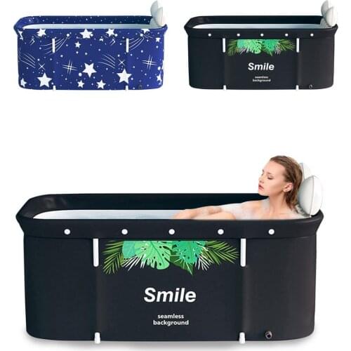 120CM Foldable Bathtub Double Non-Inflatable Bath Tub Household Portable Large Full Body Bath Barrel With Frame For Adults