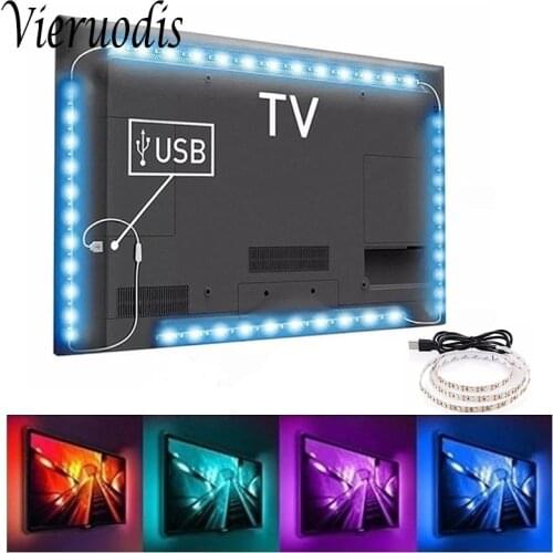 5V LED Strip Light TV Backlight USB 2835 SMD HDTV 1M 2M 3M 5M Tape Lamp Diode Flexible PC Desk Screen RGB Home Decorative Light