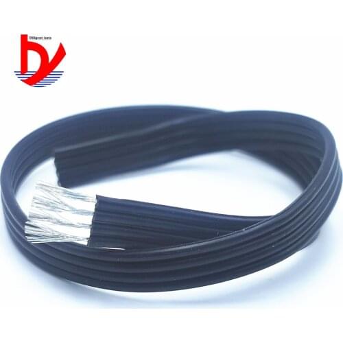 Heat resistant 200° high temperature 24AWG parallel soft silicone wire 2pin 4pin 5pin black multi-core soft silicone wire