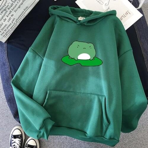 Oversized Streetwear Men Harajuku Hoodie Skateboard Frog Warm Sweatshirt Daily Casual Pullover Men Couple Clothes