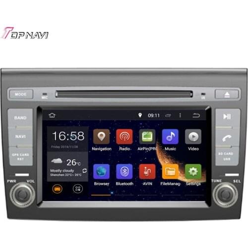 TOPNAVI 7'' Quad Core Android 6.0 Car DVD Play for FIAT BRAVO 2007- Autoradio GPS Navigation Audio Stereo