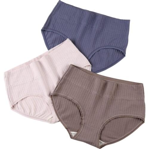 Women Lingerie High Waist Cotton Panties Breathable Soft Solid Girl Underwear Briefs High Quality Comfort Female Panty Intimates