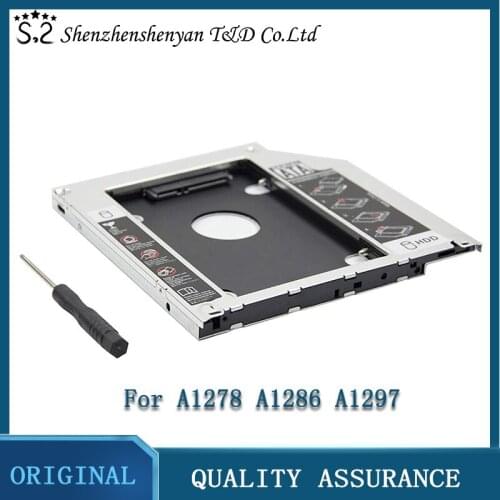 Universal Aluminum 2nd HDD Caddy 9.5 12.7mm SATA 3.0 Hard Drive Box Optibay Enclosure 2.5 SSD For Laptop DVD-ROM
