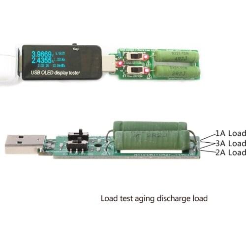 USB Resistor Electronic Load w/Switch Adjustable 3 Current 5V Resistance Tester