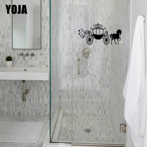YOJA 14x28CM Beautiful Princess Carriage Home Wall Sticker Bathroom Glass Kitchen Decal G2-0105