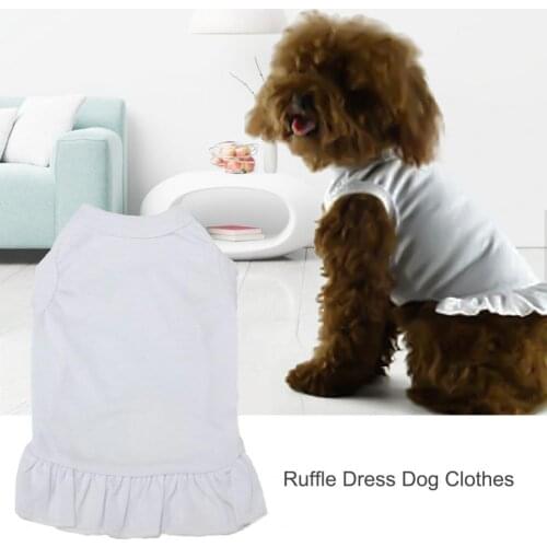 Dog Skirt Round Neck Pet Supplies Solid Color Ruffle Pet Dog Clothes for Party