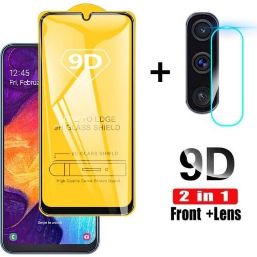 9D Tempered Glass for Samsung A40 A30 A20 A20e A10 A50 A70 A51 A71 Glass Camera Lens Screen Protector Film Foil
