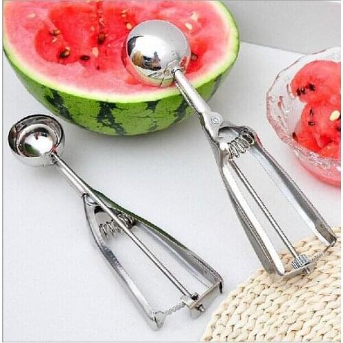 1PC Ice Cream Spoon Useful Stainless steel Ice Cream Scoop Cookies Dough Disher Spoon Watermelon Spoon OK 0279