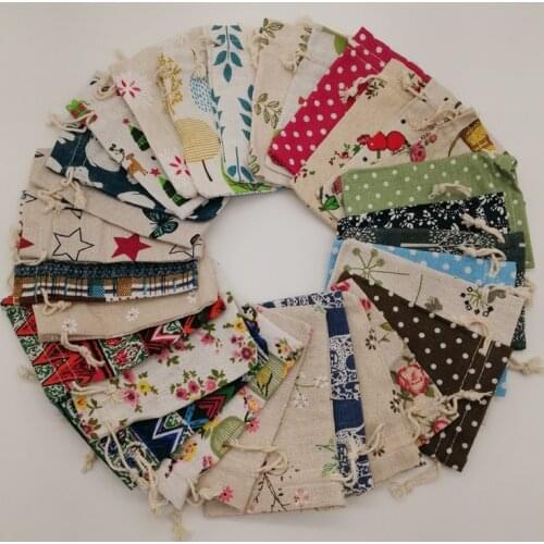 100pcs Small Cloth Bag Cotton Drawstring Bags Jewelry Packaging Bag Sack Jute Packaging Display Bags Storage Reusable Gift Pouch