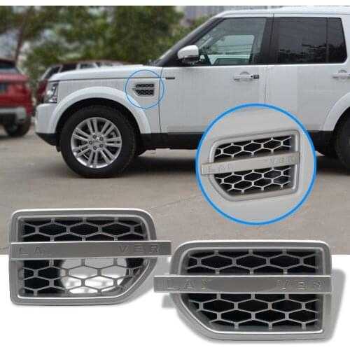2Pcs Gloss Black ABS Car Air Intake Fender Vents Side Grille For Land Rover Discovery 4 LR4 2010 2011 2012 2013 2014 2015 2016