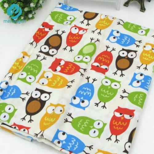 50cm*160cm/piece Cute Colorful Owl Printed 100% Cotton Fabric for Baby Patchwork Quilt Upholstery Fabric Sewing Material