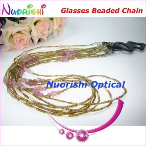 6pcs Nice Beaded Steel Wire Rope Eyeglass Sunglasses Eyewear Spectacle Chain Cords Lanyard free shipping L849