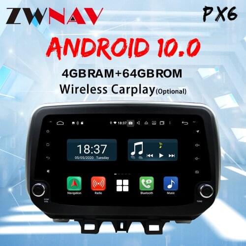 Android 10.0 Car Radio GPS Navigation For Hyundai Tucson 2018 2019 2020 Head Unit 4+64G PX6 DSP CARPLAY stereo audio video