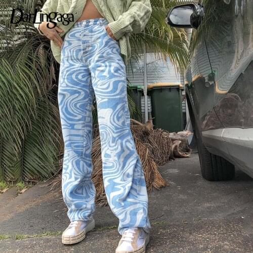 Darlingaga Streetwear Zebra Pattern Y2K High Waist Pants Women Straight Aesthetic Trousers Harajuku Baggy Pants Pantalon Femme
