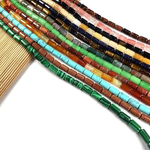 Natural Stone Cylindrical Shape Beading crystal Faceted Loose beads For jewelry making DIY Necklace Bracelet Accessories 40cm