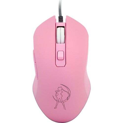 Colorful Backlit Gaming Mouse Optical Wired Mouse Fashion Sailor Moon 6D Silent Mouse 3200 DPI For IOS Windows Laptop