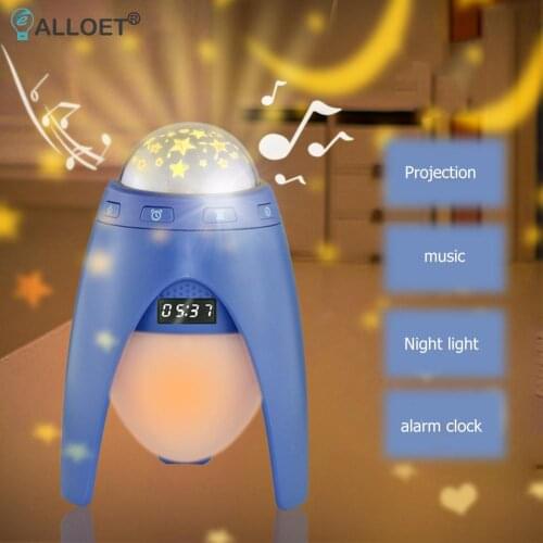 Childrens Night Light Starry Sky Projector Lamp LED Star Moon light Multifunctional Bluetooth Speaker Bedside Table Lamp