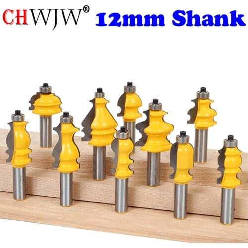 1PC 12mm Shank Architectural Cemented Carbide Molding Router Bit Trimming Wood Milling Cutter for Woodwork Cutter Power Tools