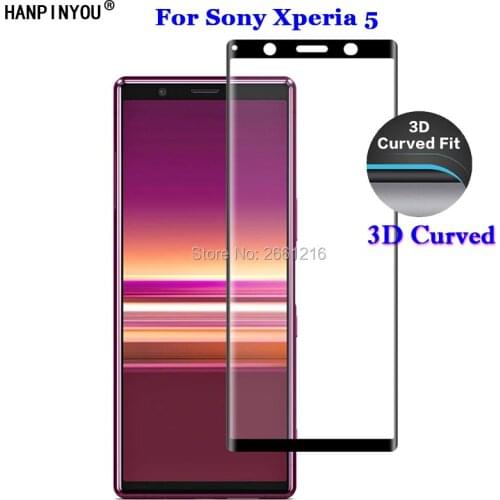 For Sony Xperia 5 6.1" 3D Full Coverage Curved Tempered Glass 9H Premium Screen Protector Film