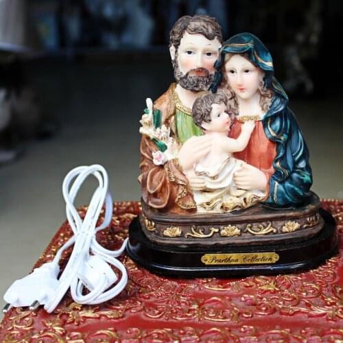 Catholic Sacred Lights Statue Resin Crafts Sacred Home Like Creative Home Decoration Christian Ornaments Christian Gifts