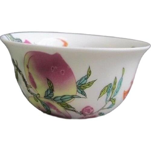Collection Of Chinese Blue And White Porcelain Bowl Of Peach Flowers.The Bat