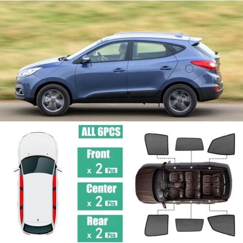 Side Windows Magnetic Sun Shade UV Protection Ray Blocking Mesh Visor Fit For Hyundai IX35 2010-2015