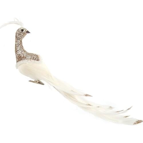 Ornament Miniature Home Decoration Glitter Simulation Peafowl Model Artificial Feathers Bird Garden Ornaments Gift