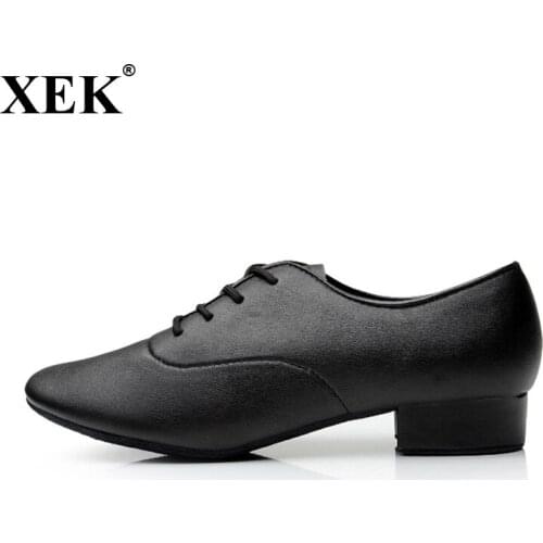 XEK High Quality White Black Mens Ballroom Dance Shoes Latin Dance Shoe For Men GSS65