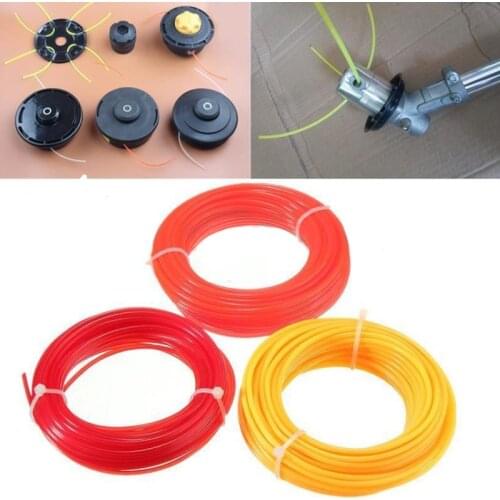 15m Nylon Strimmer Line Grass Trimmer Line Garden Spool Cord Wire String Replacement Line For Grass Cutter Red Yellow