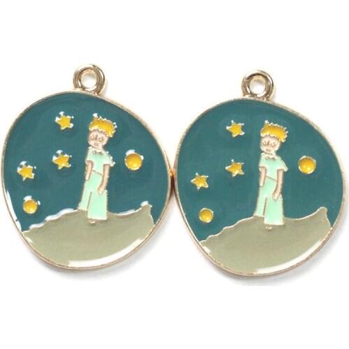 Novelty Earrings Korean Earrings Weird Jewelry Dripping Oil The Little Prince Alloy Jewelry Accessories Earring Pendant