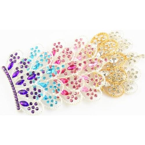 New Design Wholesale 80pcs/lot 50*30MM Alloy Rhinestones Crown Gold & Silver Color Button For Hair Flower DIY Accessories PJ21