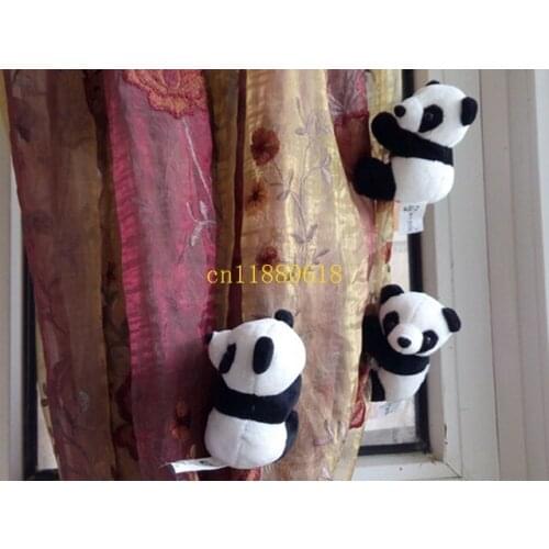 50pcs/lot Free Shipping Panda plush doll mini stuffed animal 10cm soft panda Curtain Clip For children