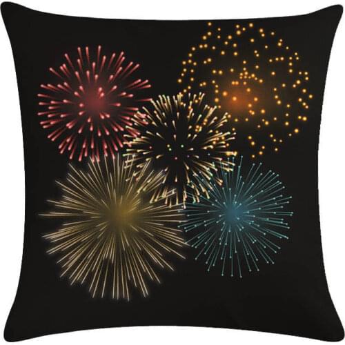 Colorful Fireworks Cushion Cover Linen 45*45 for Sofa Bed Couch Decor Black Pillowcase Living Room Home Decorative Accessories