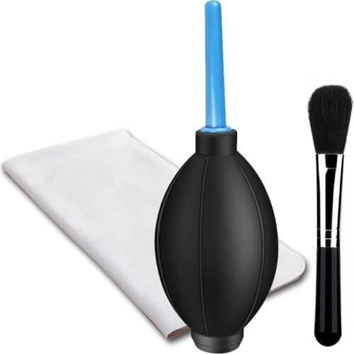 Lens Screen Cleaning Dust Brush + Air Blower + Cleaning Cloth Kit for Laptops, Cellphones, Camera Lenses, Glasses, Keyboards