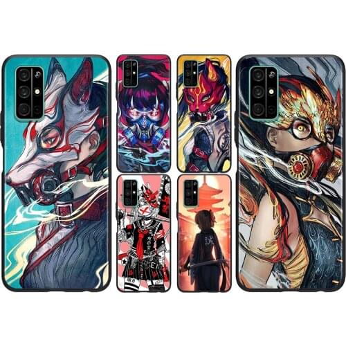 Silicone Soft Cover Anime girl samurai For Honor V30 View 20 V20 30i 30S 30 20S 20E 20i 20 Lite Pro Plus Phone Case
