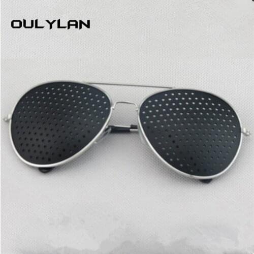Oulylan Exercise Vision Pinhole Glasses Women Men Sunglasses Eyesight Anti-myopia Pin Hole Sun Glasses Unisex
