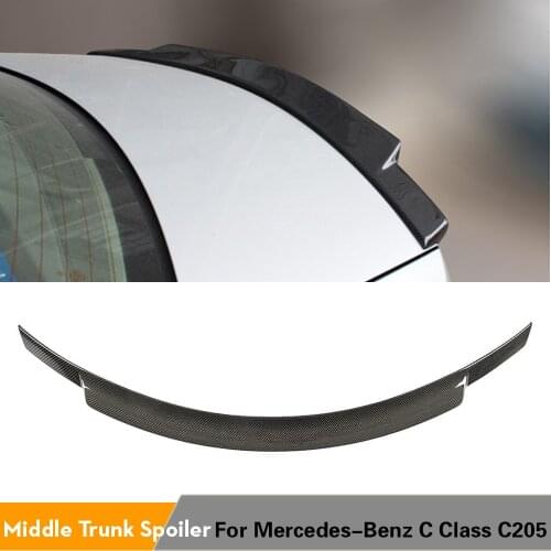 Carbon Fiber Rear Trunk Spoiler Boot Lip Wing Spoiler For Mercedes-Benz C Class C205 Coupe 2015 - 2019