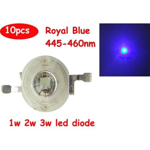10pcs/lot 1W 3W Royal Blue 445-460nm 30mil 45mil LED Chip Light Input 600-700mA For Plant Night Growth